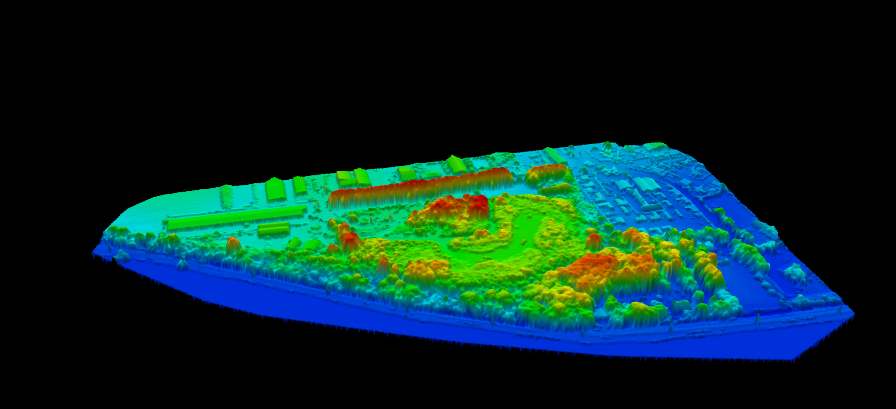 Digital Surface Model DSM colorized elevation drone survey